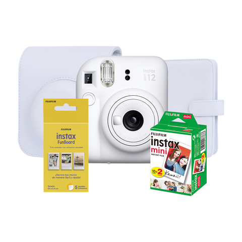 Paquete Instax Mini 12 Blanca + Funboard