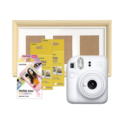Paquete Instax Cámara Mini 12 + Marco de Madera + Accesorios