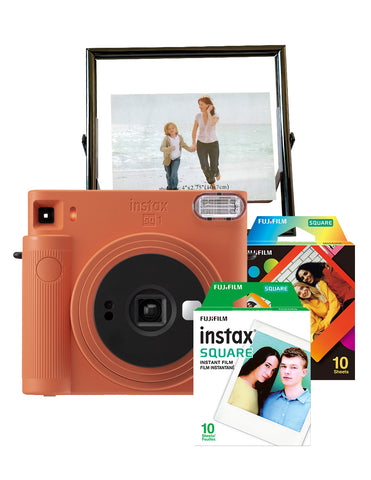 Instax SQ1 Naranja + Porta Retrato + 20 fotos